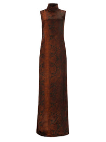 Jean Paul Gaultier Women's Python Print Long Dress Red