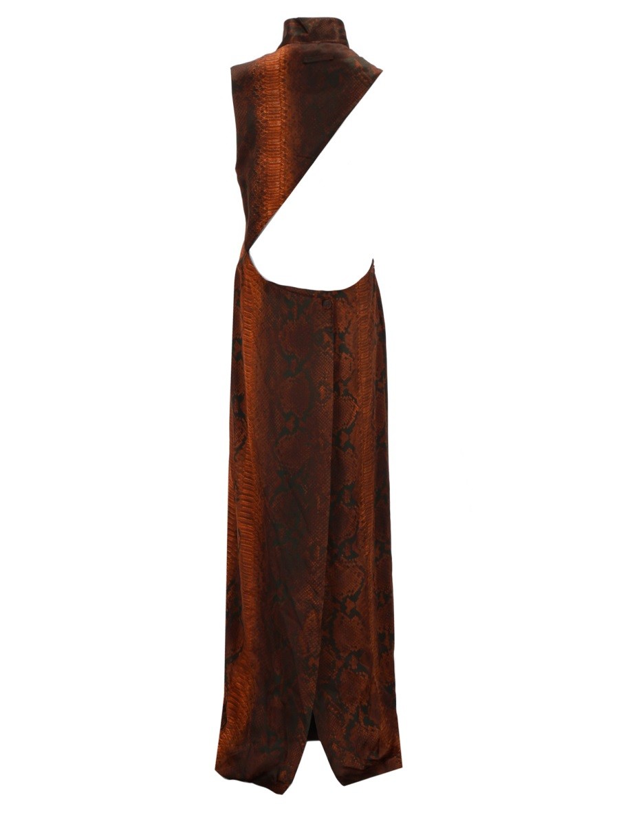Jean Paul Gaultier Women's Python Print Long Dress Red