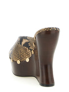 Magda Butrym Python Print Mules Brown, view 3