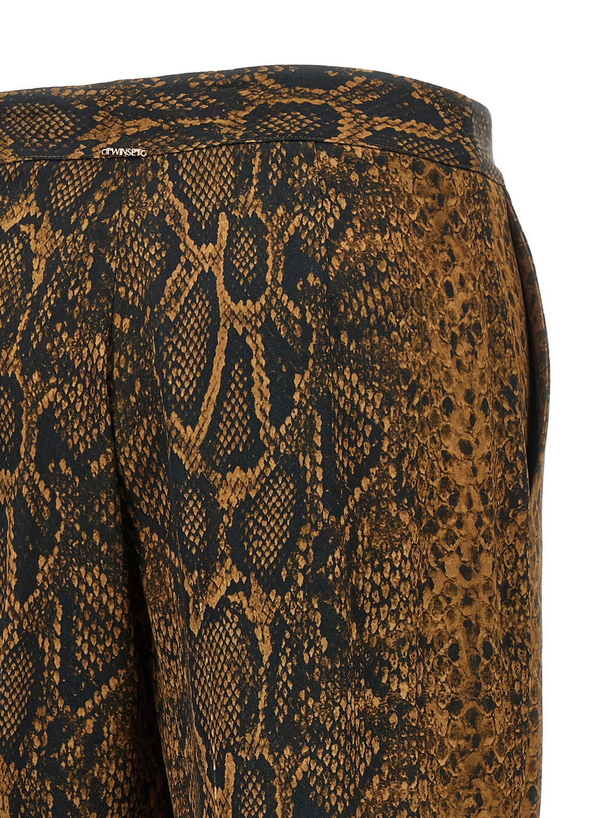 TWINSET Python Print Pants Brown