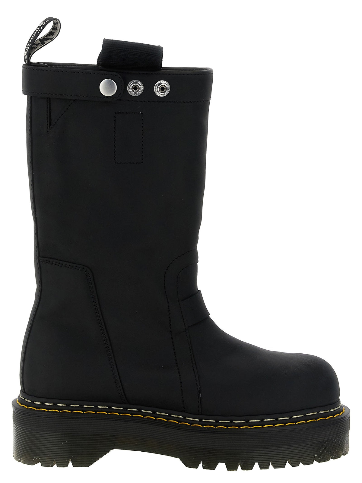 Rick Owens Quad Sole Pull on Drmartens Rickowens Boots Black