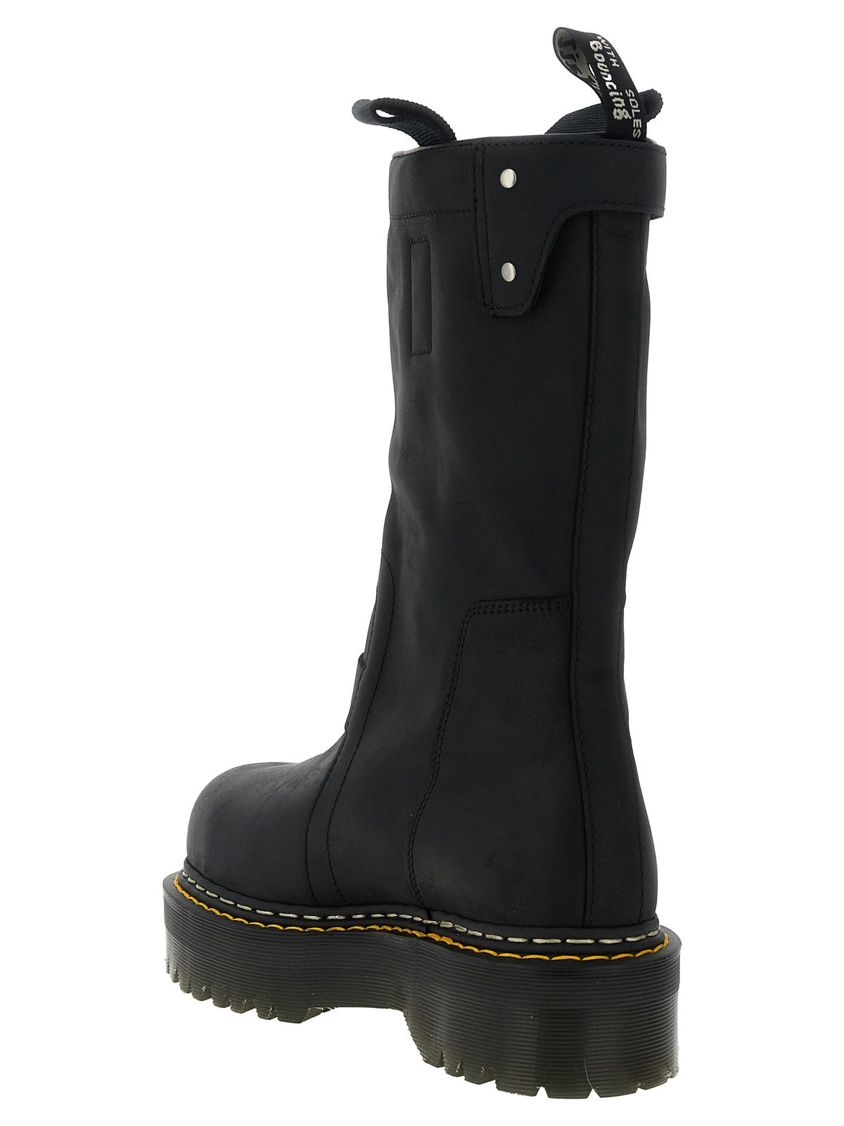 Rick Owens Quad Sole Pull on Drmartens Rickowens Boots Black, view 3