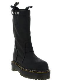 Rick Owens Quad Sole Pull on Drmartens Rickowens Boots Black, view 2