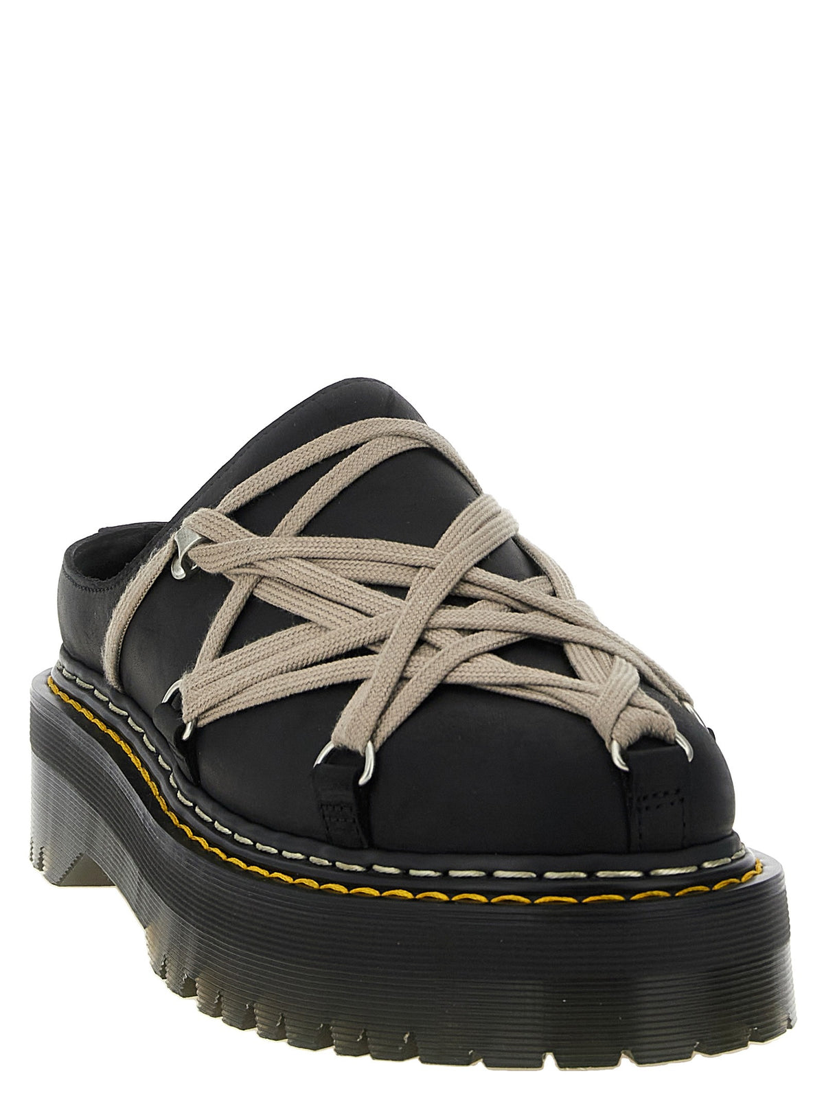 Dr. Martens Men's Quad Megalace® Leather Mule Black, view 2