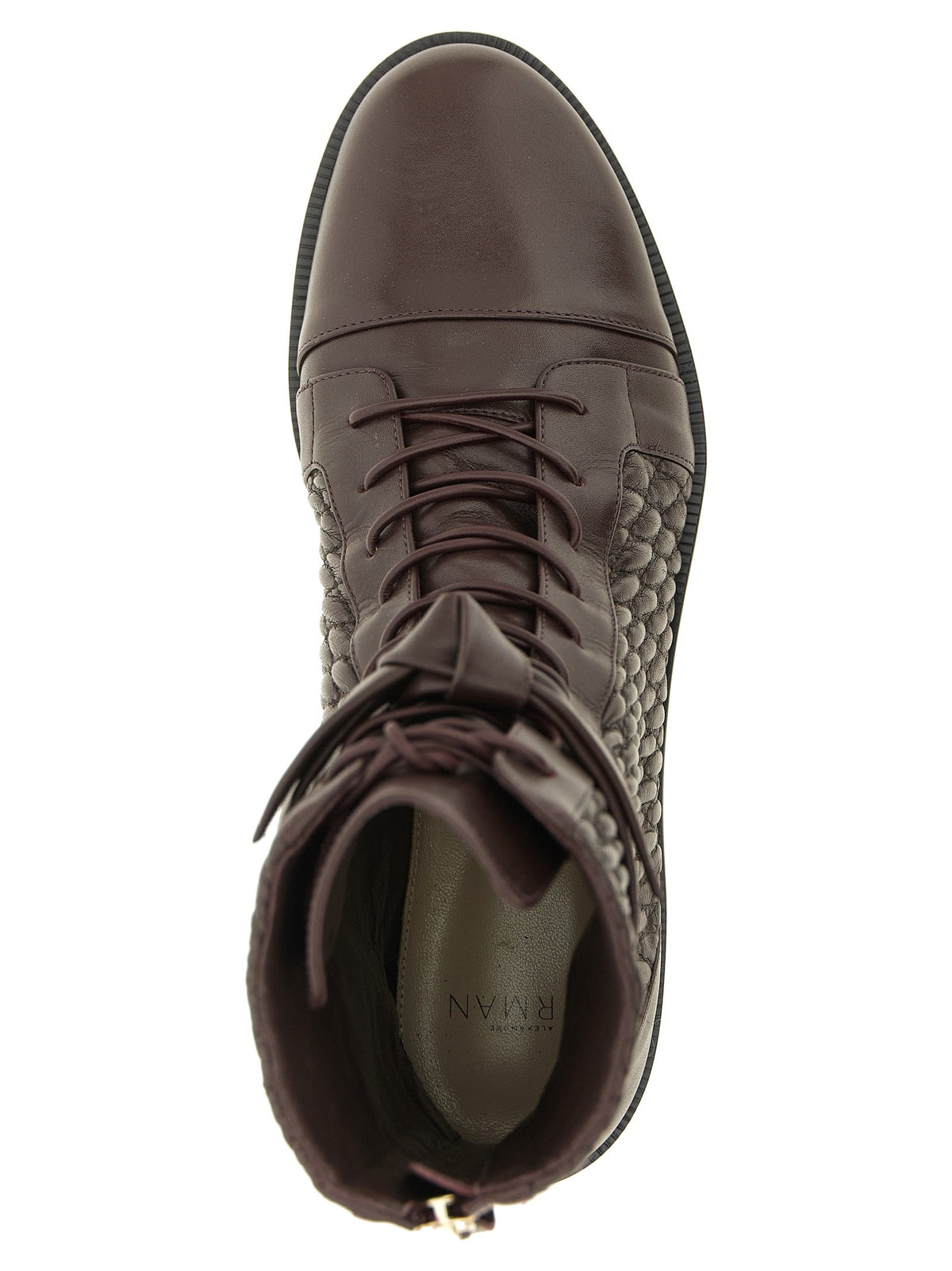 Alexandre Birman Quilted Clarita Combat Ankle Boots Purple
