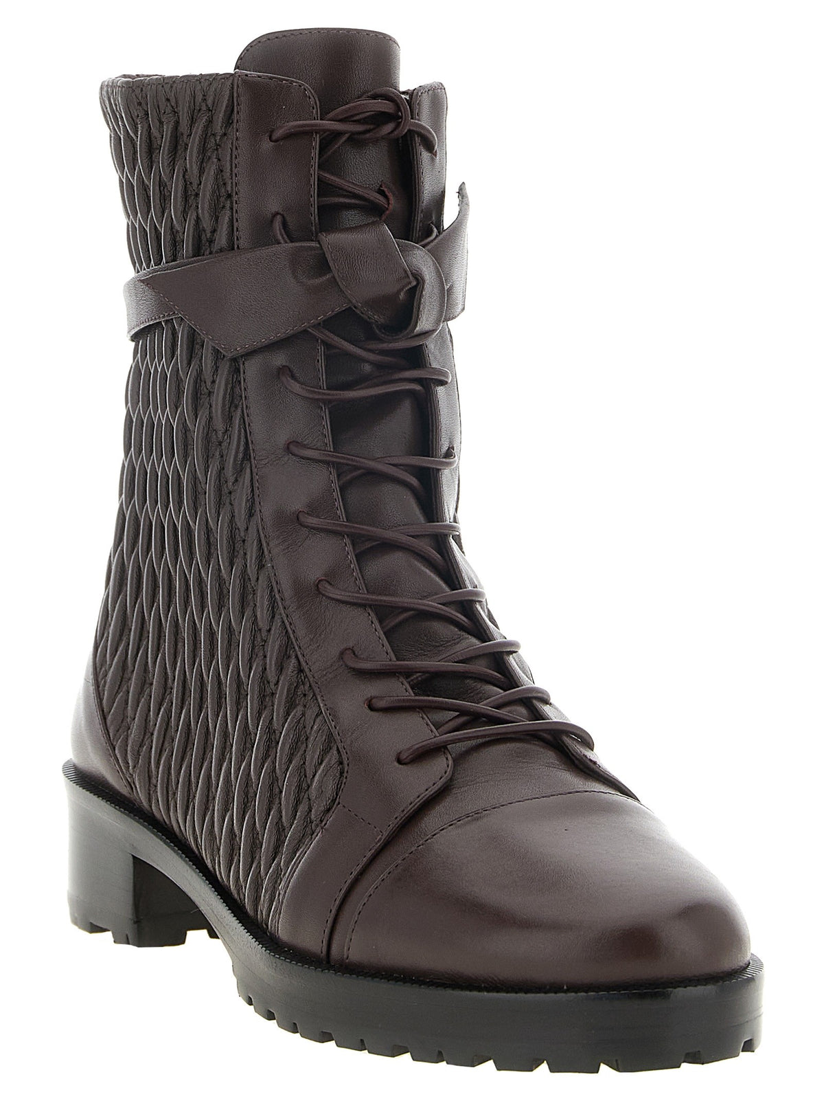 Alexandre Birman Quilted Clarita Combat Ankle Boots Purple