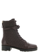Alexandre Birman Quilted Clarita Combat Ankle Boots Purple
