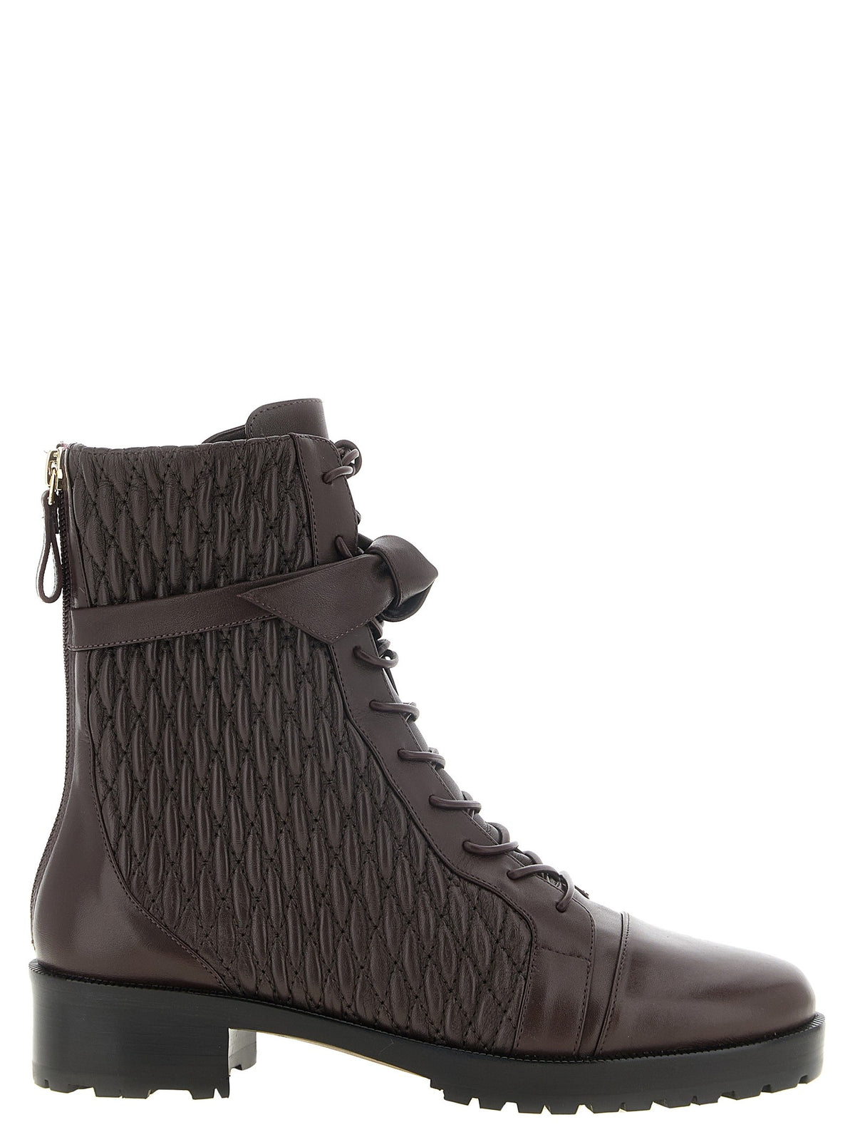 Alexandre Birman Quilted Clarita Combat Ankle Boots Purple