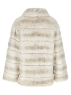 Yves Salomon Quilted Fur Coat White, view 2