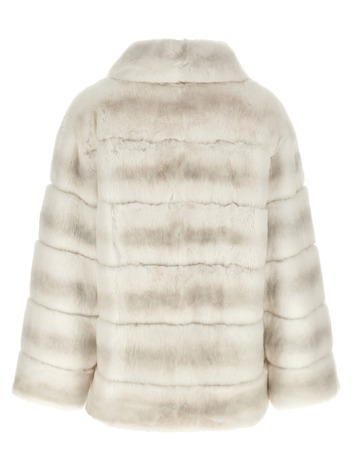 Yves Salomon Quilted Fur Coat White, view 2