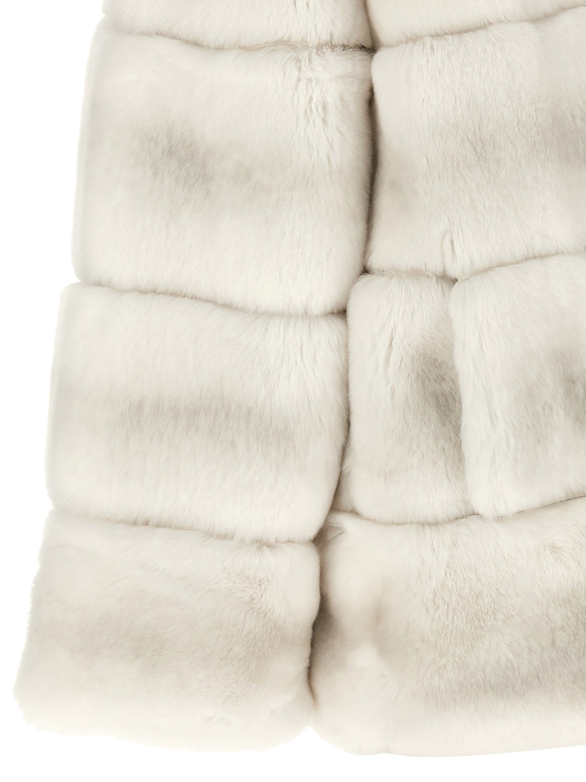 Yves Salomon Quilted Fur Coat White, view 4