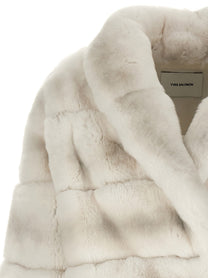 Yves Salomon Quilted Fur Coat White, view 3