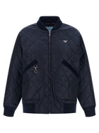 PRADA Quilted Hooded Jacket Blue, view 2
