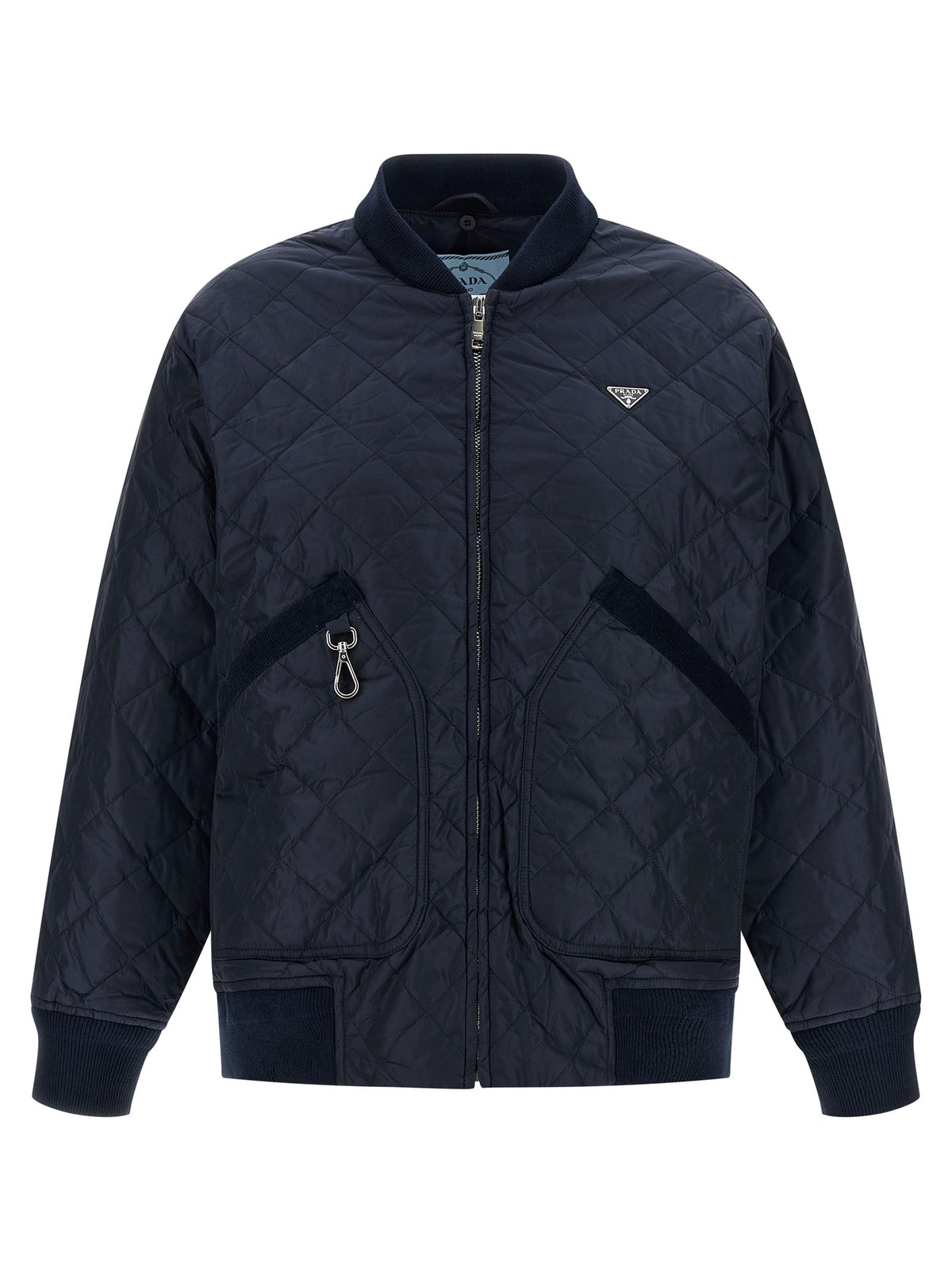PRADA Quilted Hooded Jacket Blue, view 2