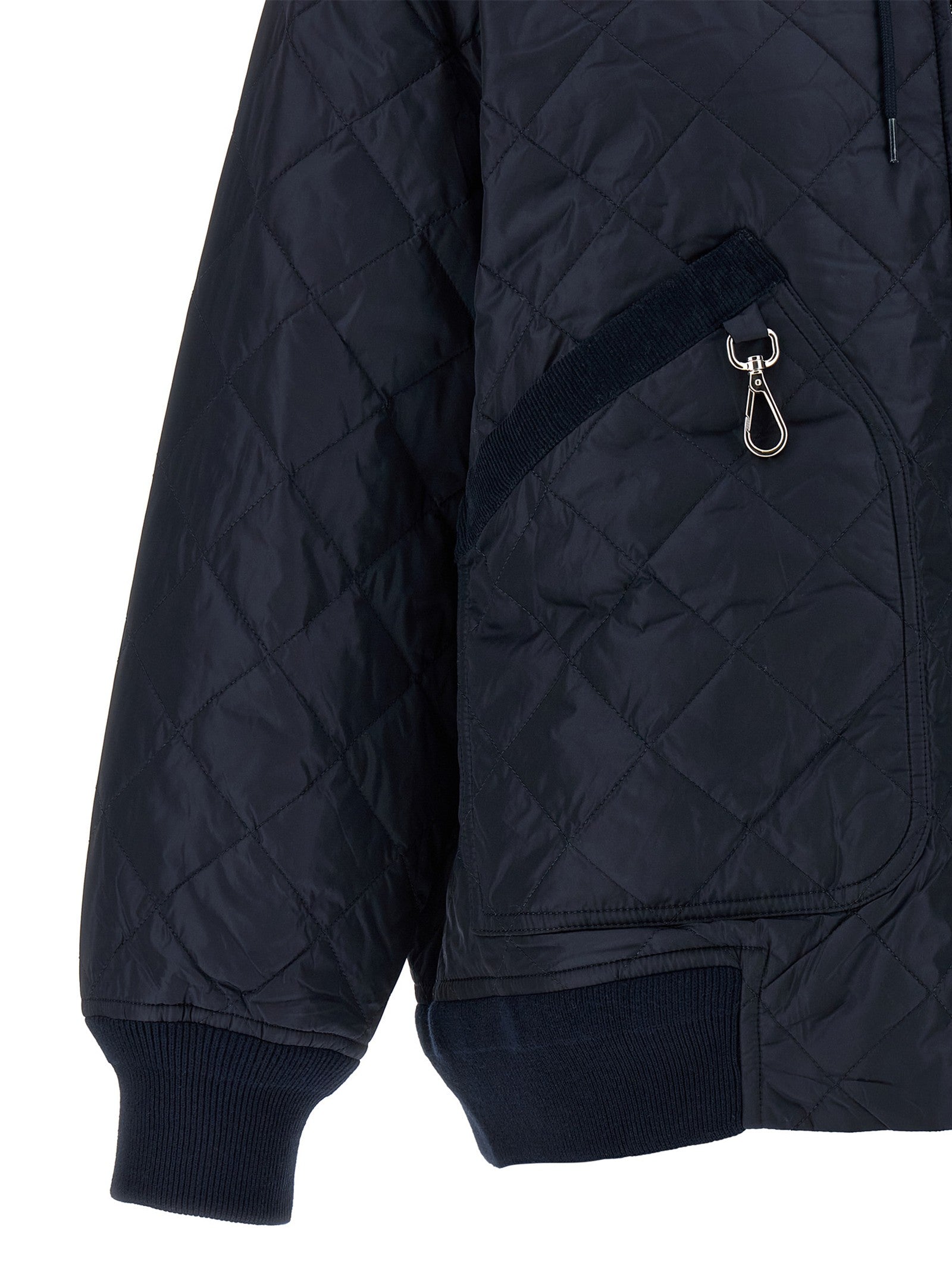 Prada Quilted Hooded Jacket Blue