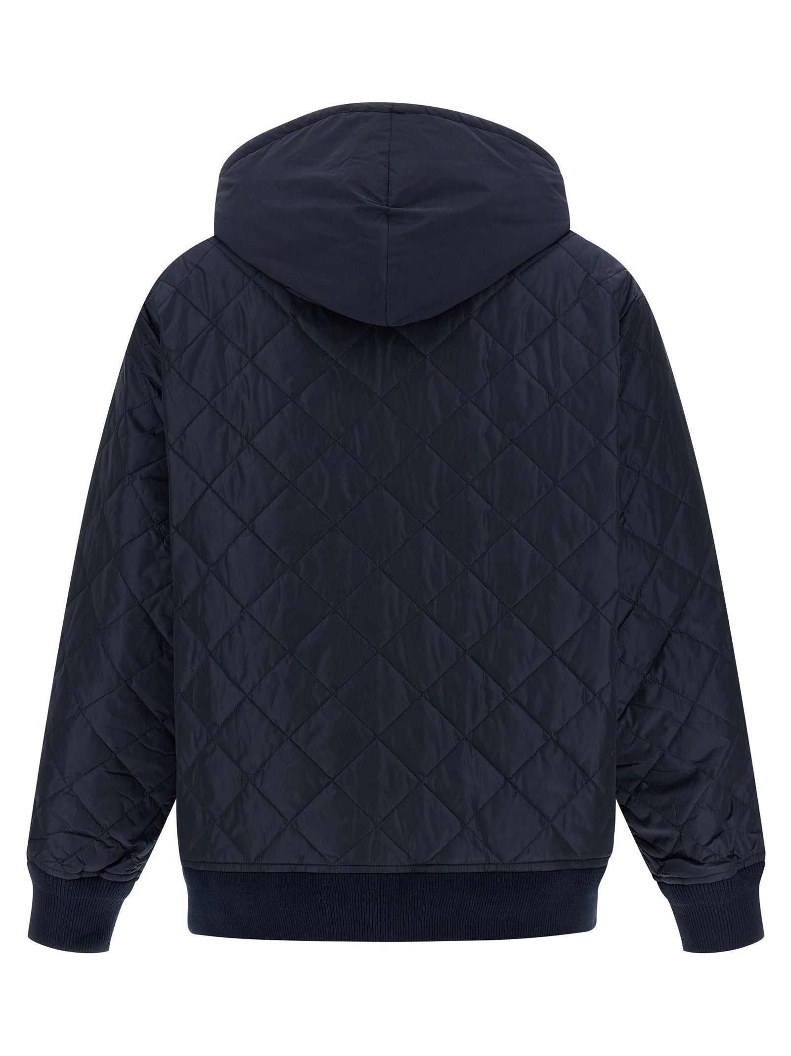 Prada Quilted Hooded Jacket Blue