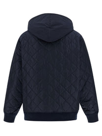 Prada Quilted Hooded Jacket Blue