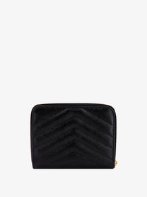 Saint Laurent Women's Quilted Leather Wallet Black