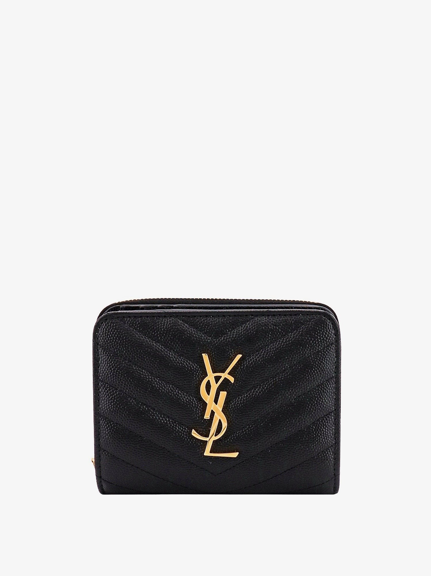 Saint Laurent Women's Quilted Leather Wallet Black