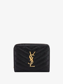 Saint Laurent Women's Quilted Leather Wallet Black