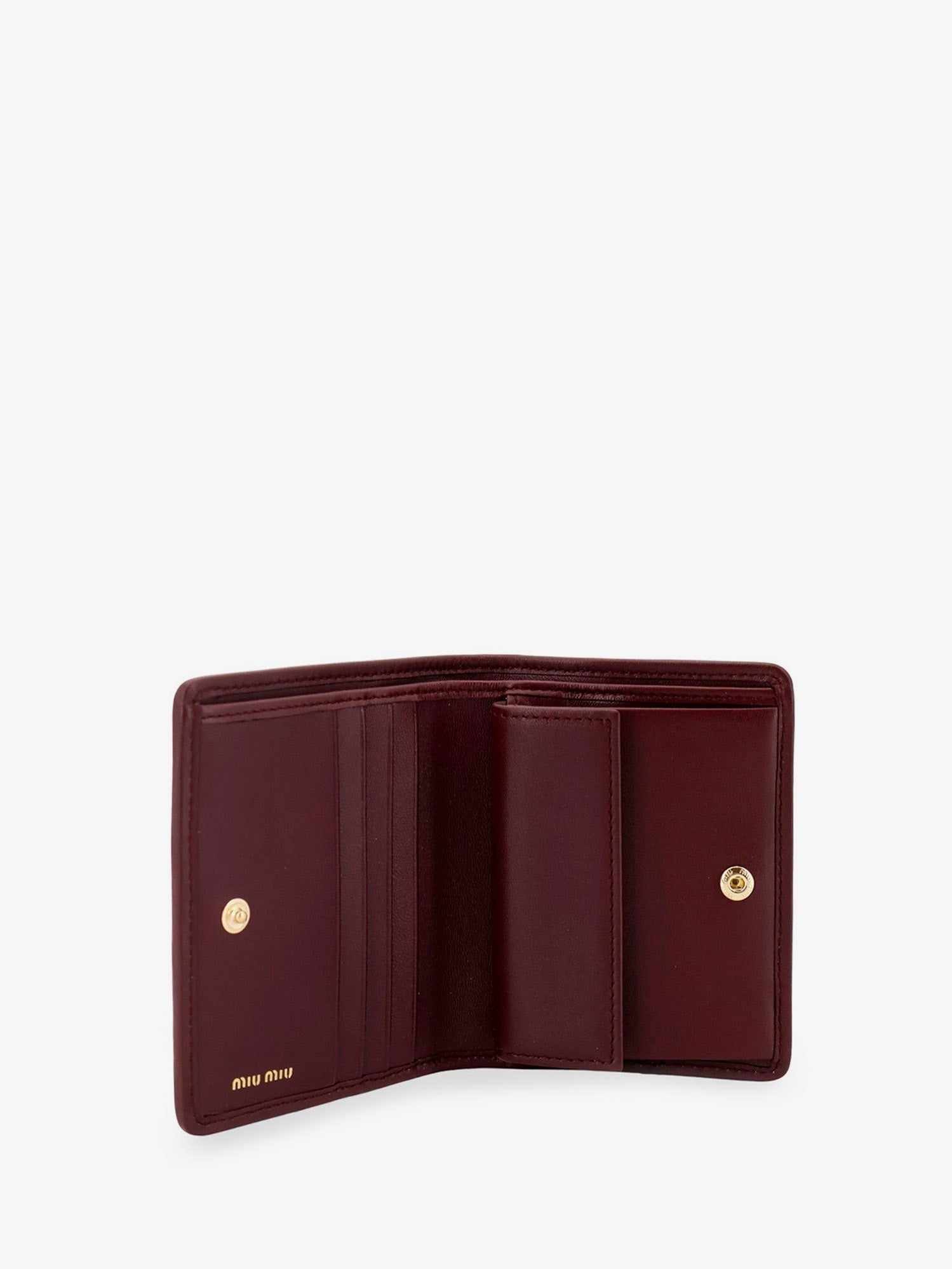 Miu Miu Women's Quilted Leather Wallet Red