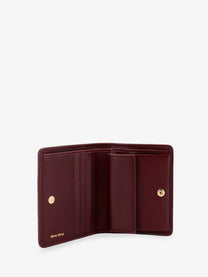 Miu Miu Women's Quilted Leather Wallet Red