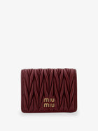 Miu Miu Women's Quilted Leather Wallet Red