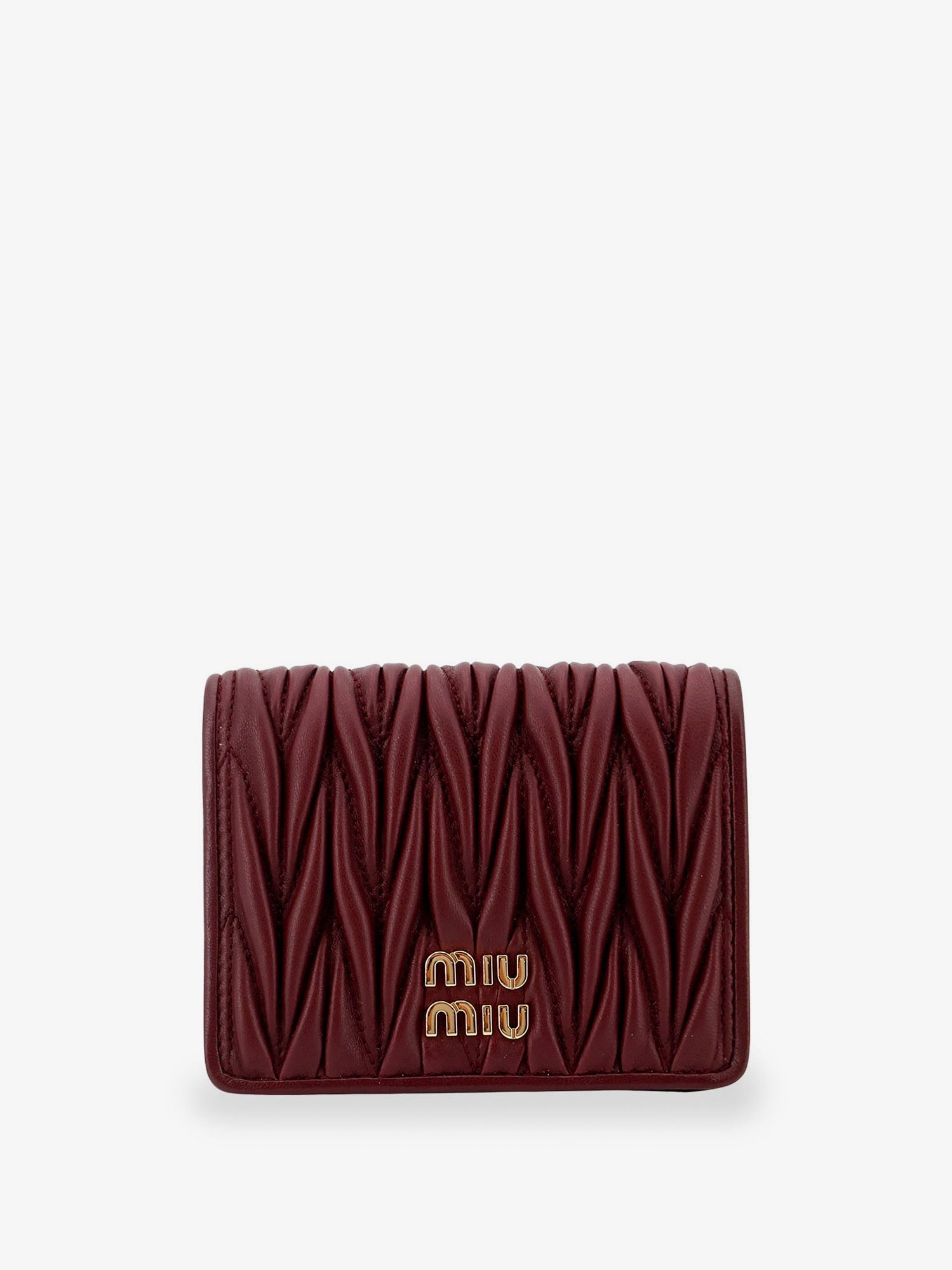 Miu Miu Women's Quilted Leather Wallet Red