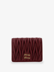 Miu Miu Women's Quilted Leather Wallet Red
