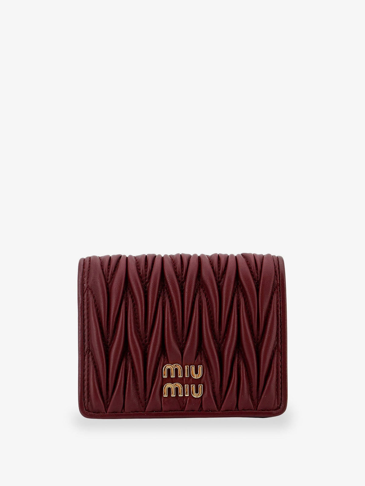 Miu Miu Women's Quilted Leather Wallet Red