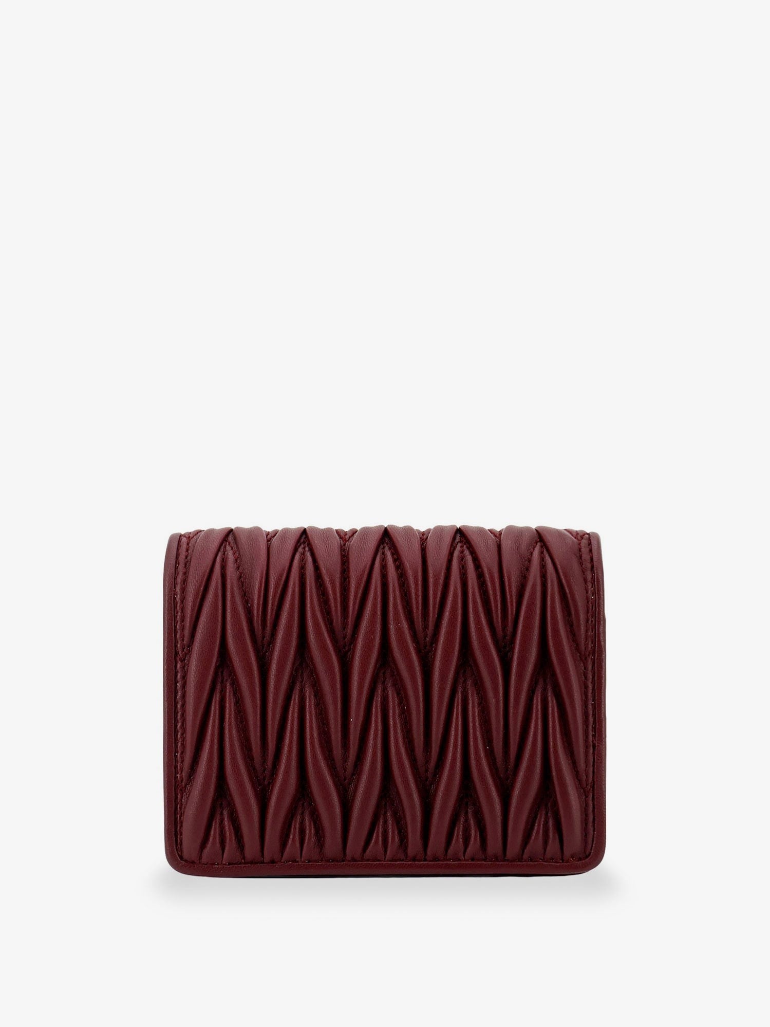 Miu Miu Women's Quilted Leather Wallet Red