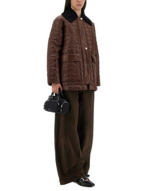 Ganni Women's Quilted Midi Jacket Brown