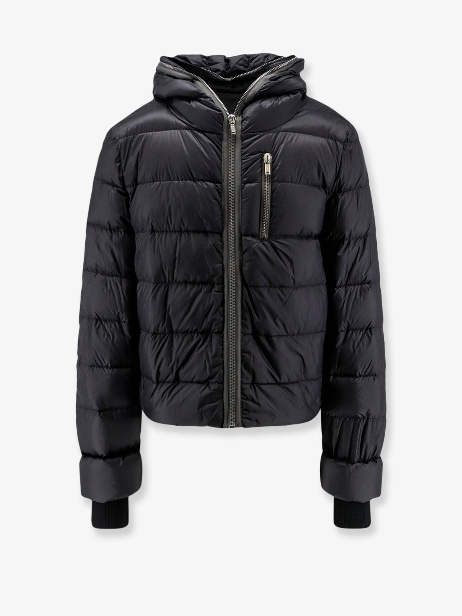 Rick Owens Men's Quilted Nylon Down Jacket Black