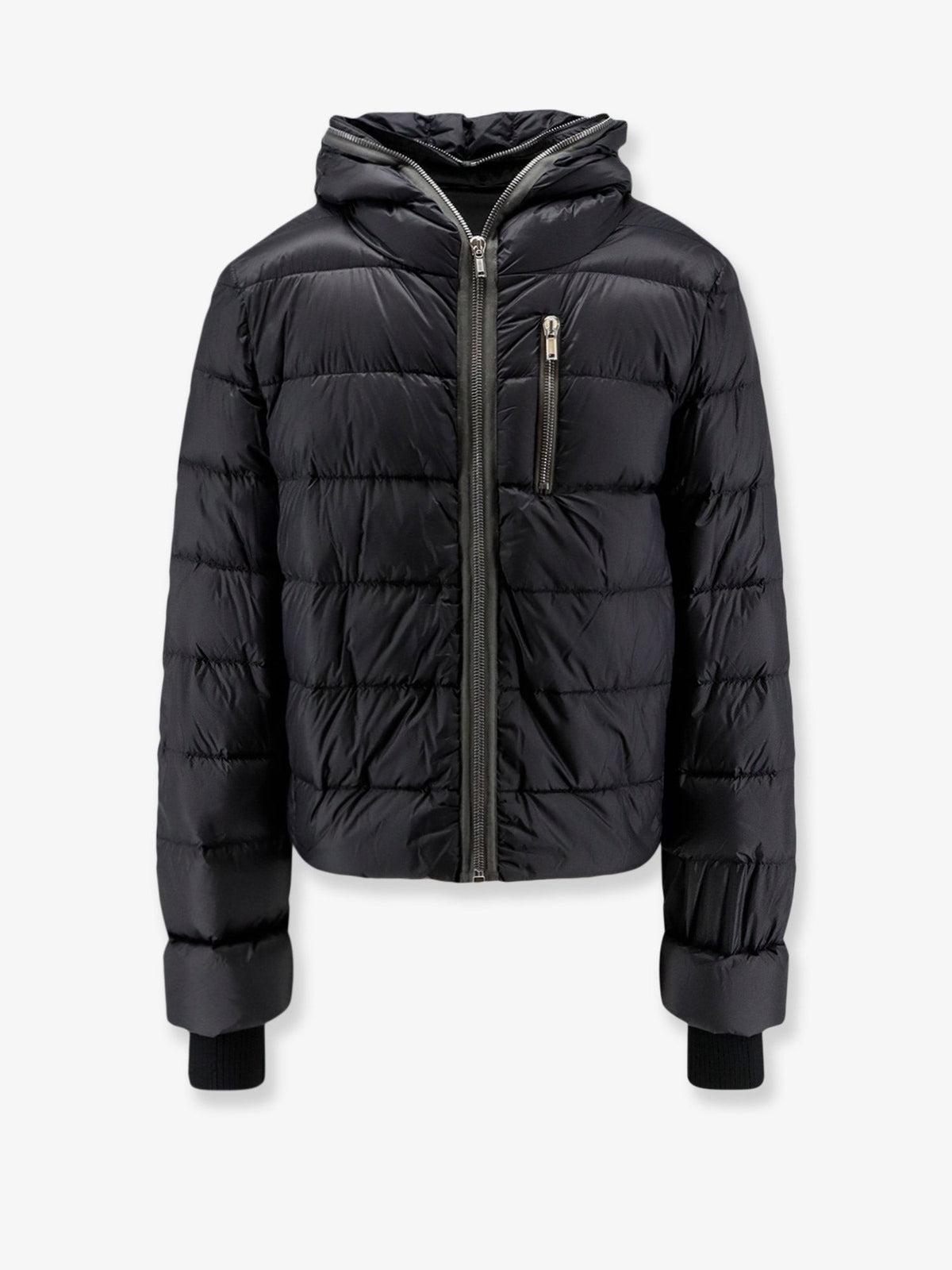 Rick Owens Men's Quilted Nylon Down Jacket Black