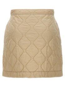 Burberry Quilted Nylon Skirt Beige