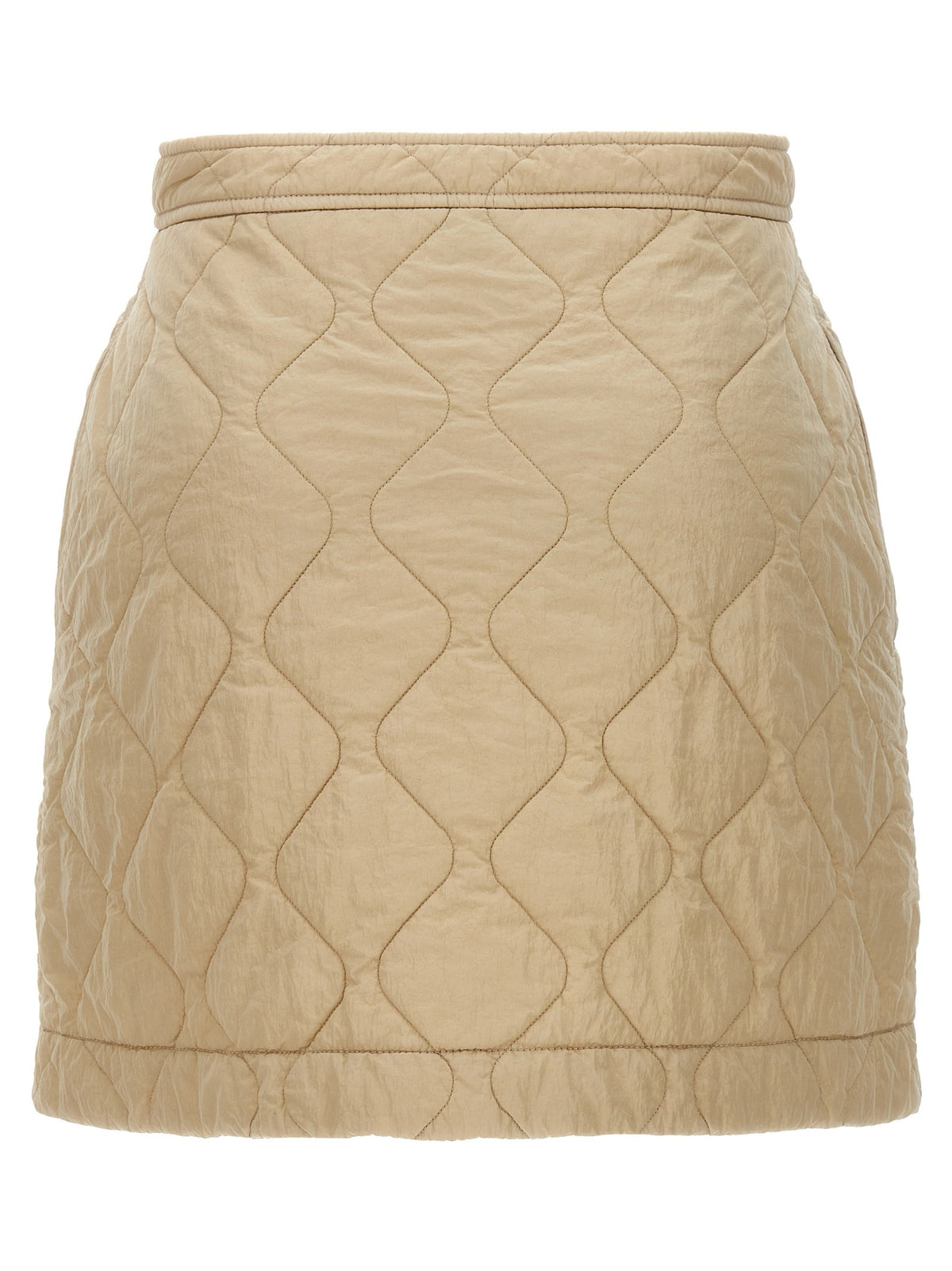 Burberry Quilted Nylon Skirt Beige, view 2