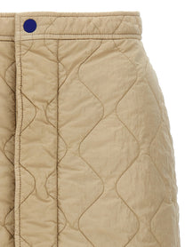 Burberry Quilted Nylon Skirt Beige