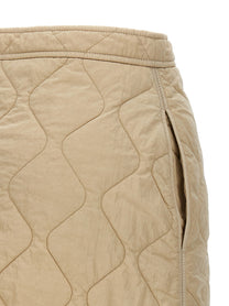 Burberry Quilted Nylon Skirt Beige