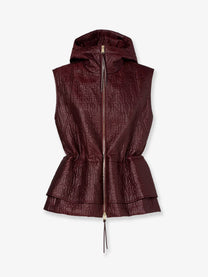 Fendi Women's Quilted Nylon Vest Purple