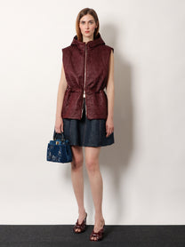 Fendi Women's Quilted Nylon Vest Purple