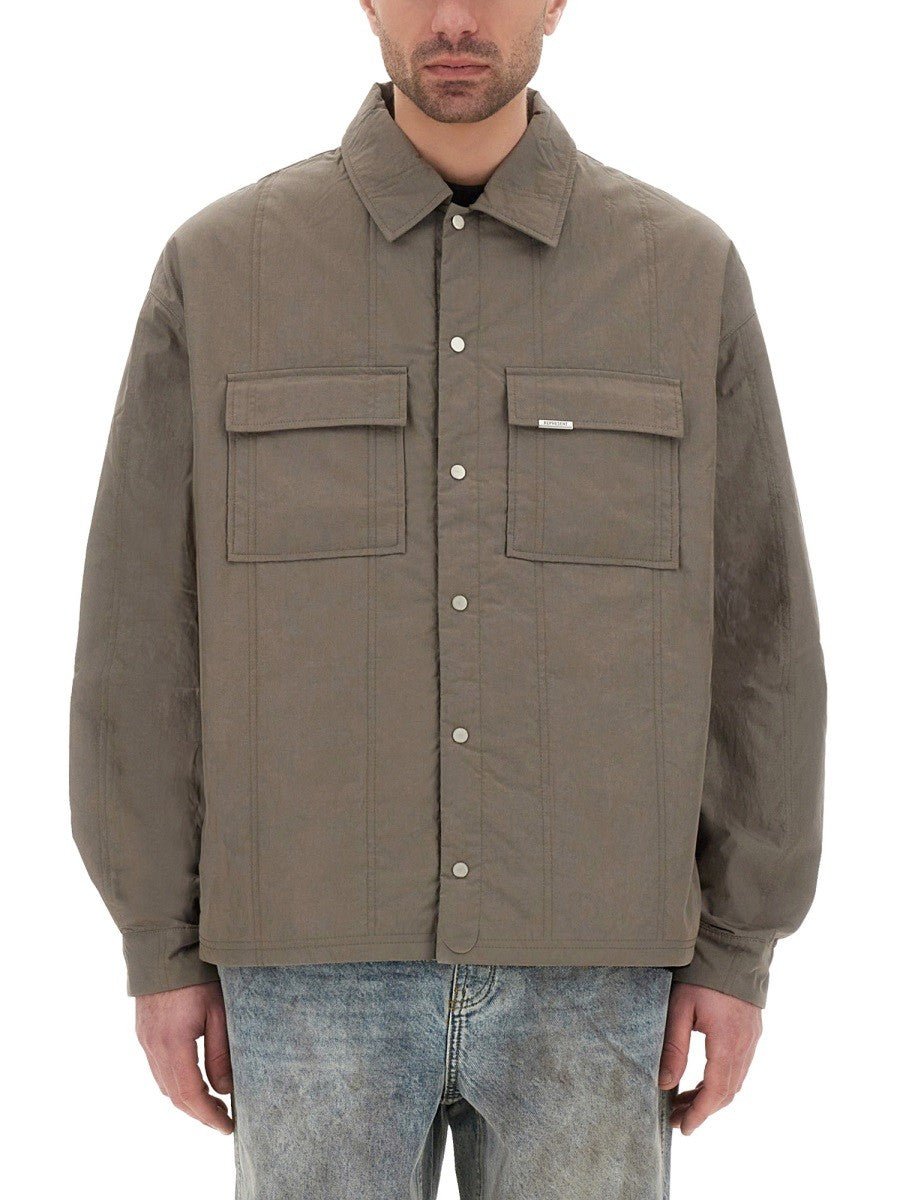 Represent Men's Quilted Overshirt Green Represent