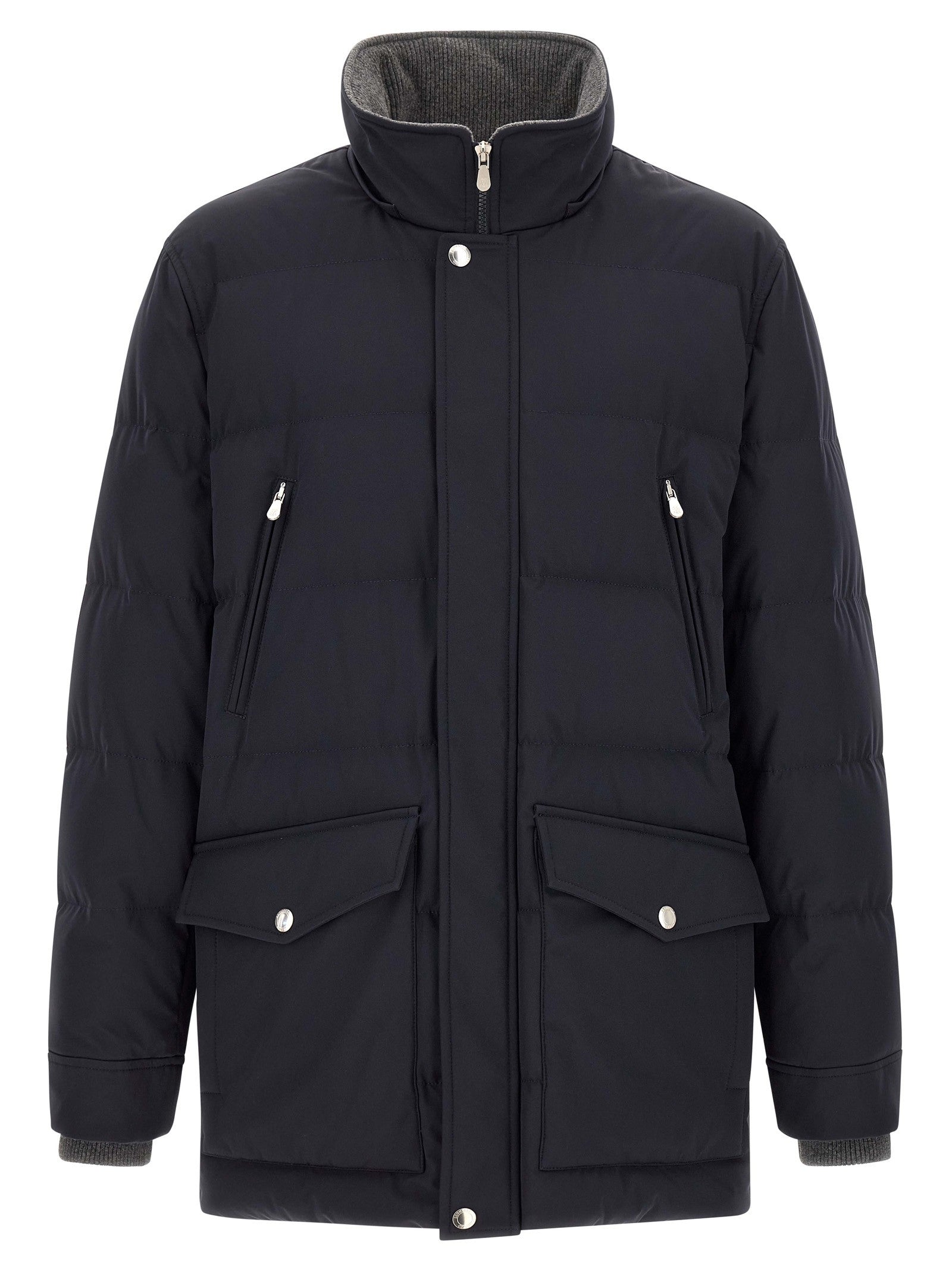 Brunello Cucinelli Quilted Parka Blue