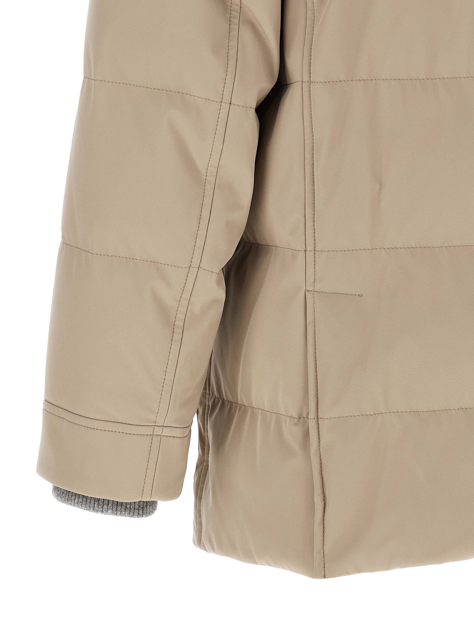 Brunello Cucinelli Quilted Parka Beige