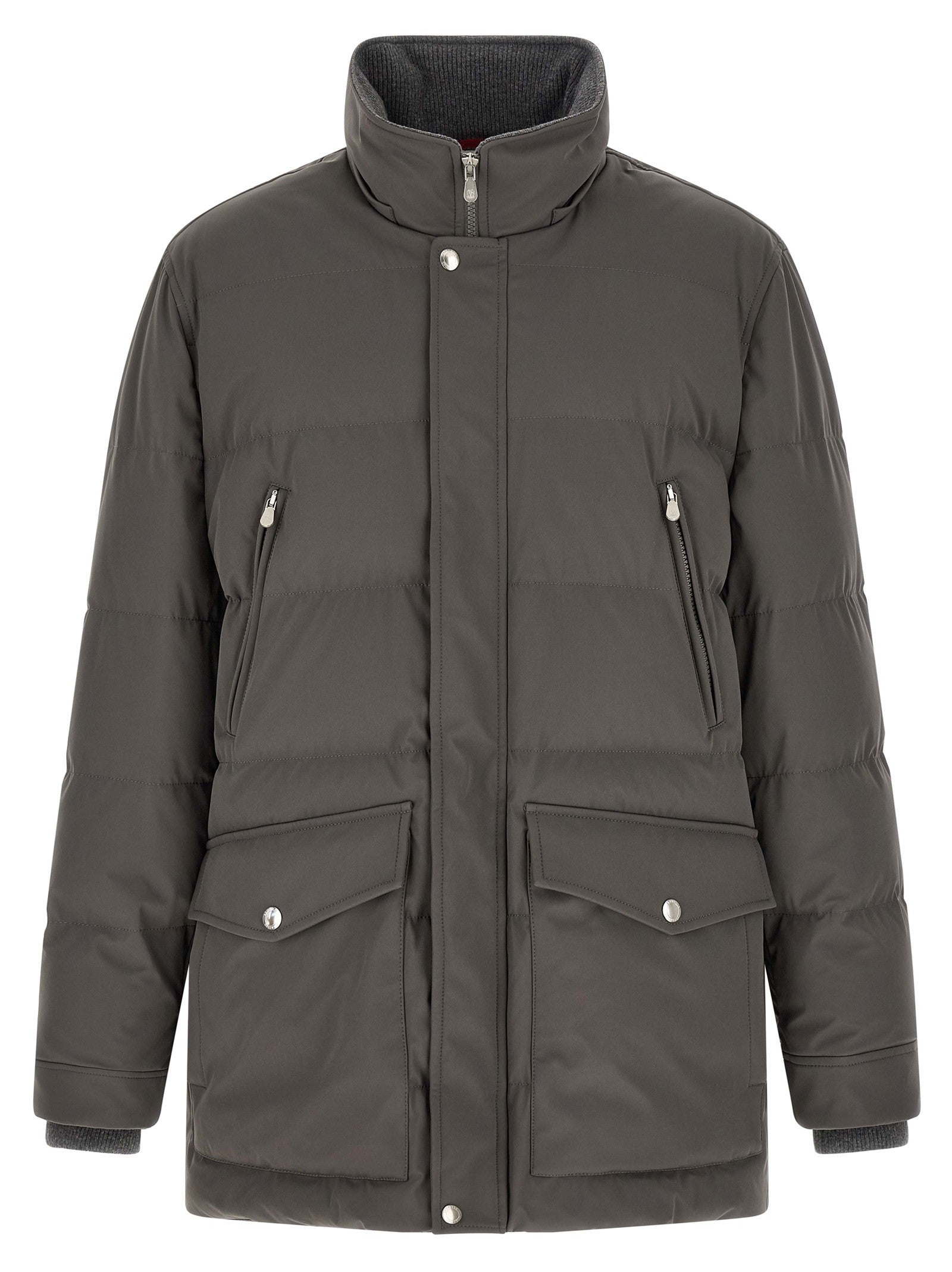 Brunello Cucinelli Quilted Parka Grey