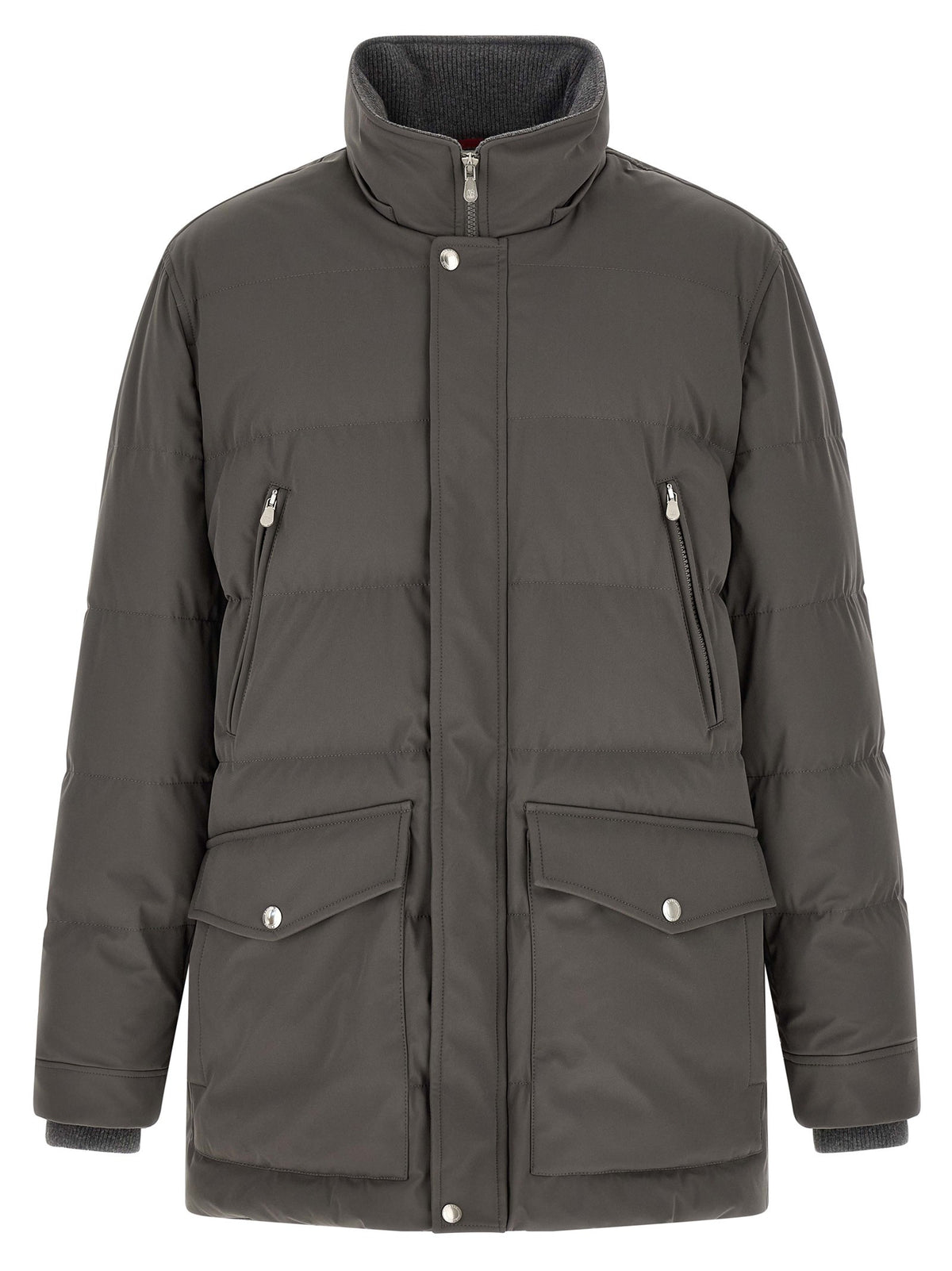 Brunello Cucinelli Quilted Parka Grey, view 2
