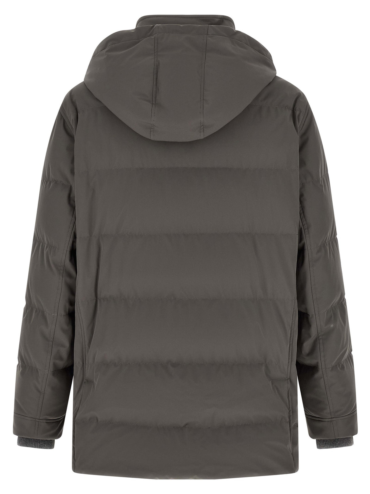 Brunello Cucinelli Quilted Parka Grey, view 3