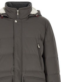 Brunello Cucinelli Quilted Parka Grey