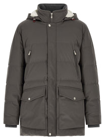 Brunello Cucinelli Quilted Parka Grey