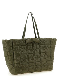 Ganni Quilted Re Tech Xxl Tote Shopping Bag Green