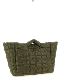 Ganni Quilted Re Tech Xxl Tote Shopping Bag Green